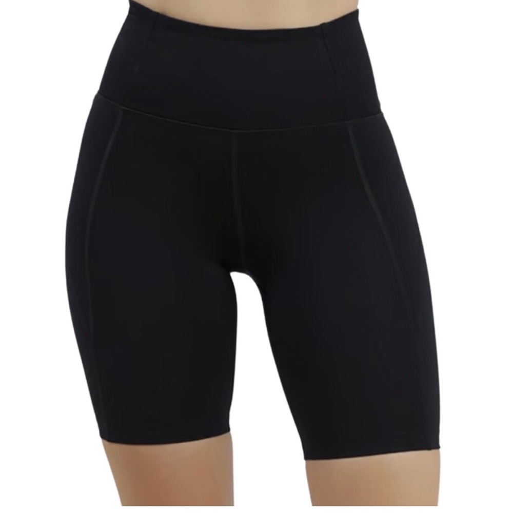 Girlfriend Collective High-Rise Bike Shorts- Black- Women Sz XS